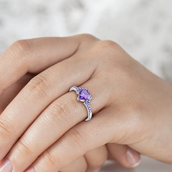 February Amethyst Birthstone Ring - Birthmonth Deals