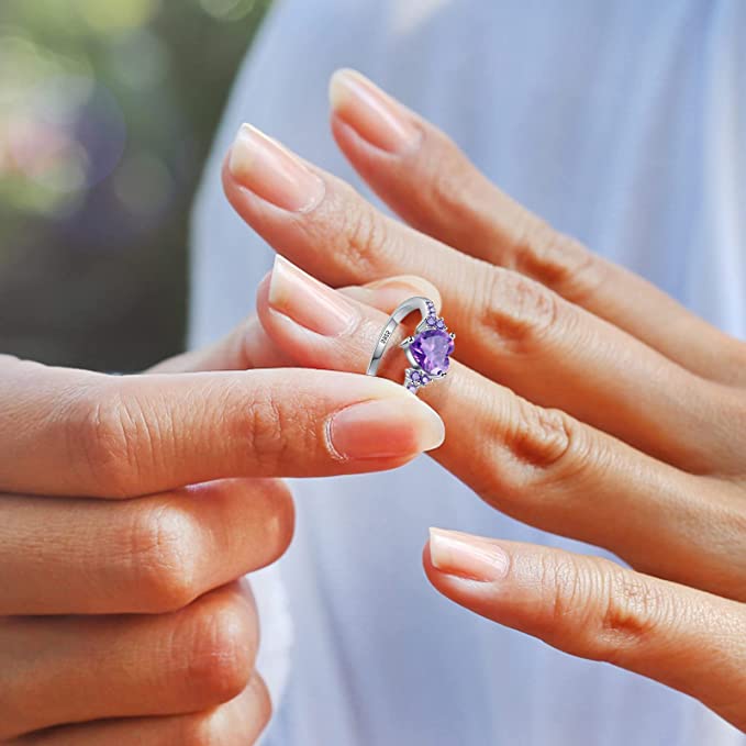 February Amethyst Birthstone Ring - Birthmonth Deals