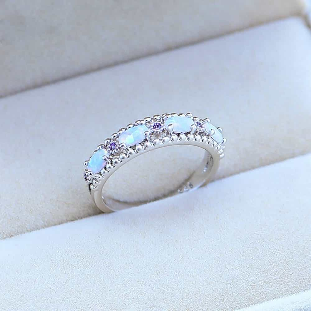 October Opal Birthstone Ring - Birthmonth Deals