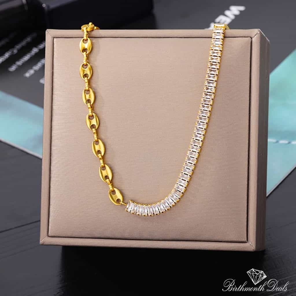 Multi Layered Stainless Necklace in Gold Collection - Birthmonth Deals