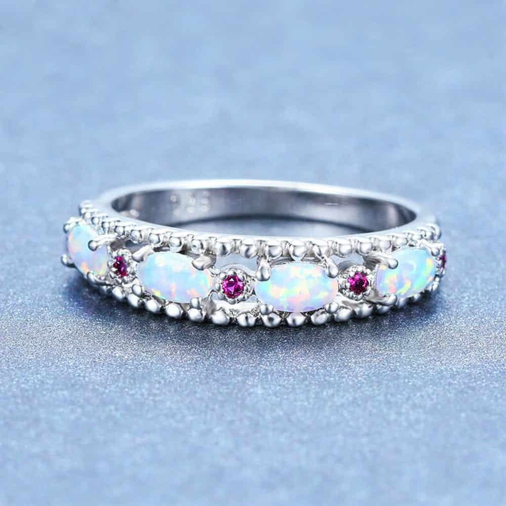 October Opal Birthstone Ring - Birthmonth Deals