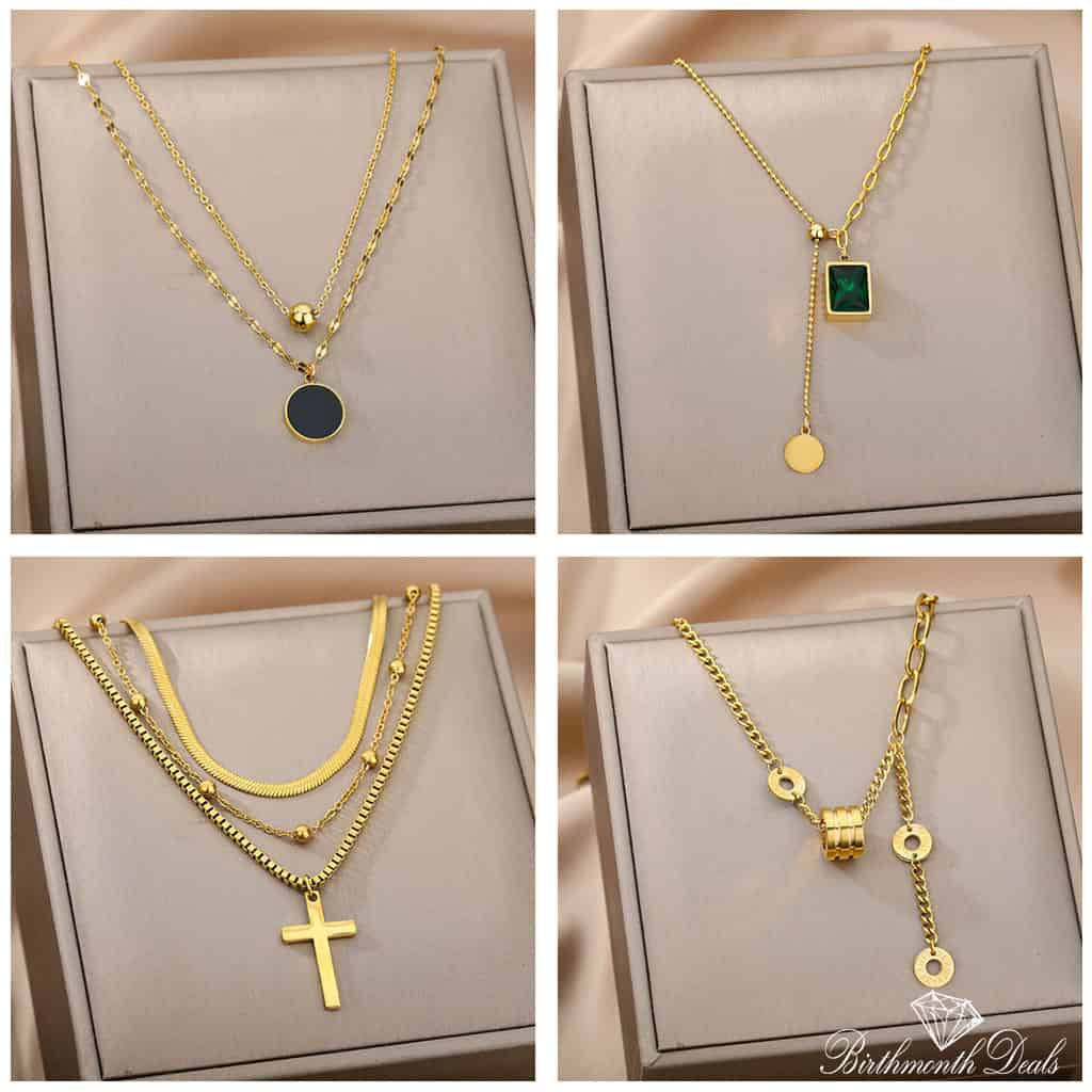 Stainless Gold Necklace Collection - Birthmonth Deals