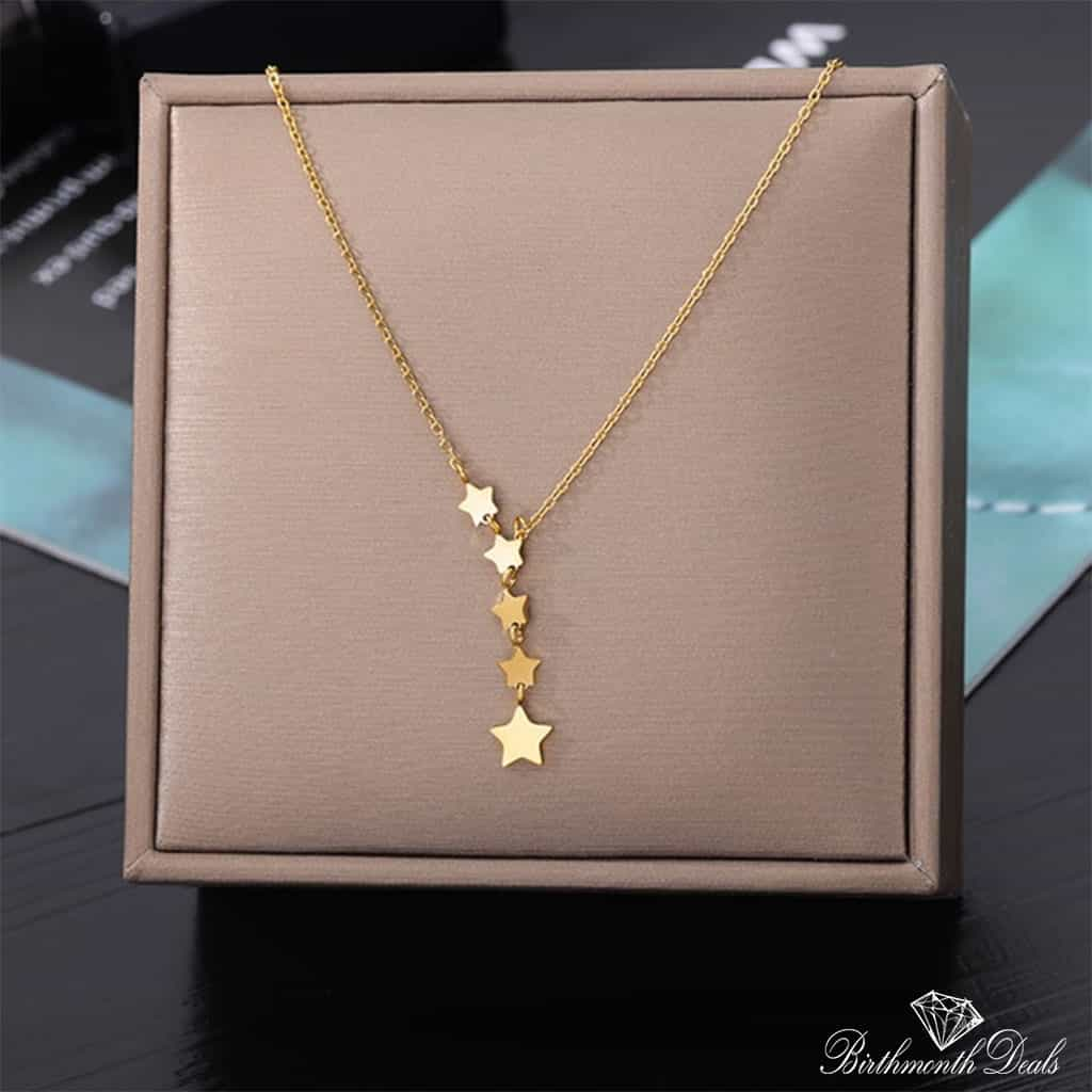 Multi Layered Stainless Necklace in Gold Collection - Birthmonth Deals