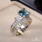 March Aquamarine Birthstone Stacking Ring - Birthmonth Deals