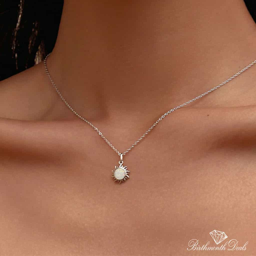 October Opal Birthstone Necklace - Birthmonth Deals