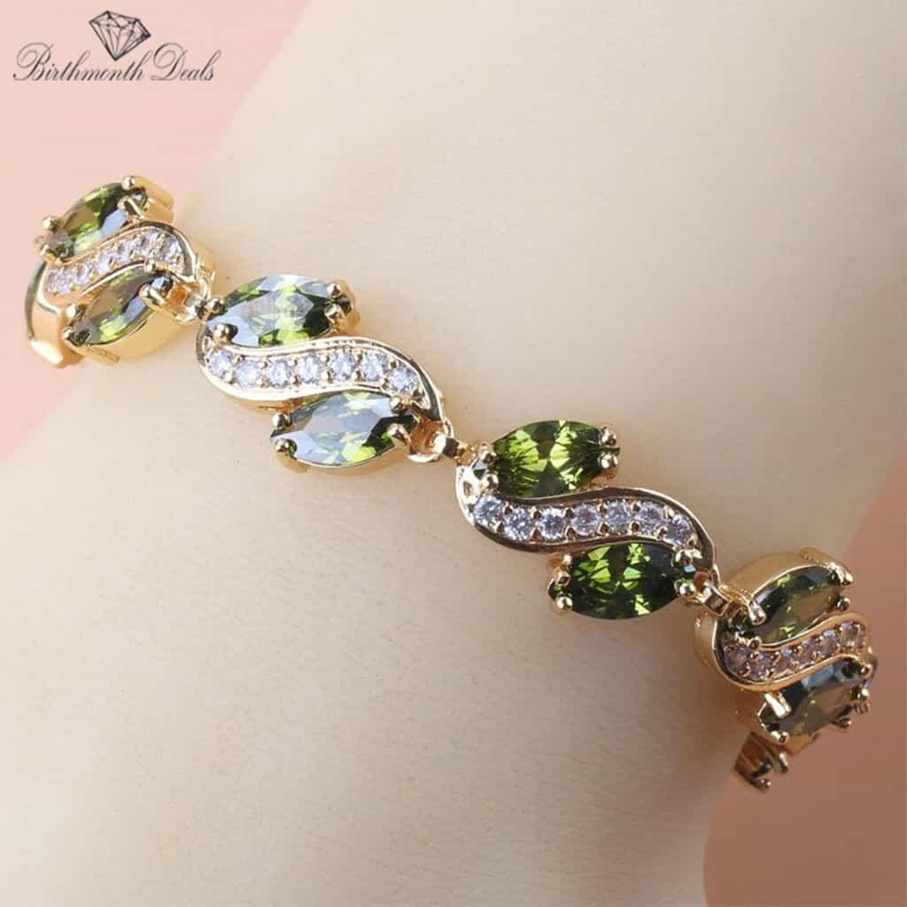 August Peridot Birthstone Bracelet - Birthmonth Deals