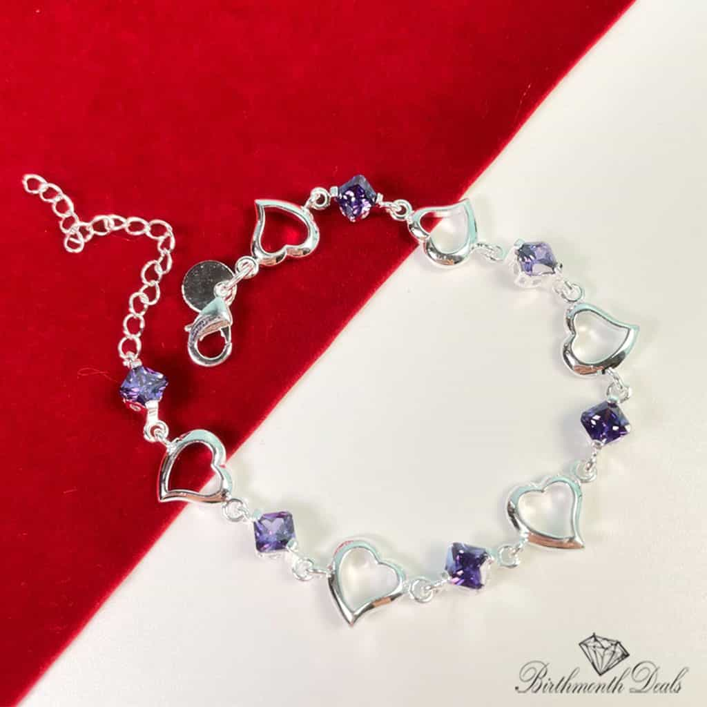 February Amethyst Birthstone Bracelet - Birthmonth Deals