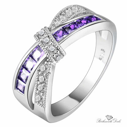 February Amethyst Birthstone Ring - Birthmonth Deals