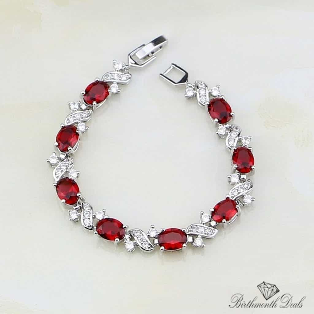 July Ruby Birthstone Bracelet - Birthmonth Deals