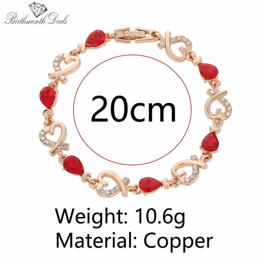 July Ruby Birthstone Bracelet - Birthmonth Deals