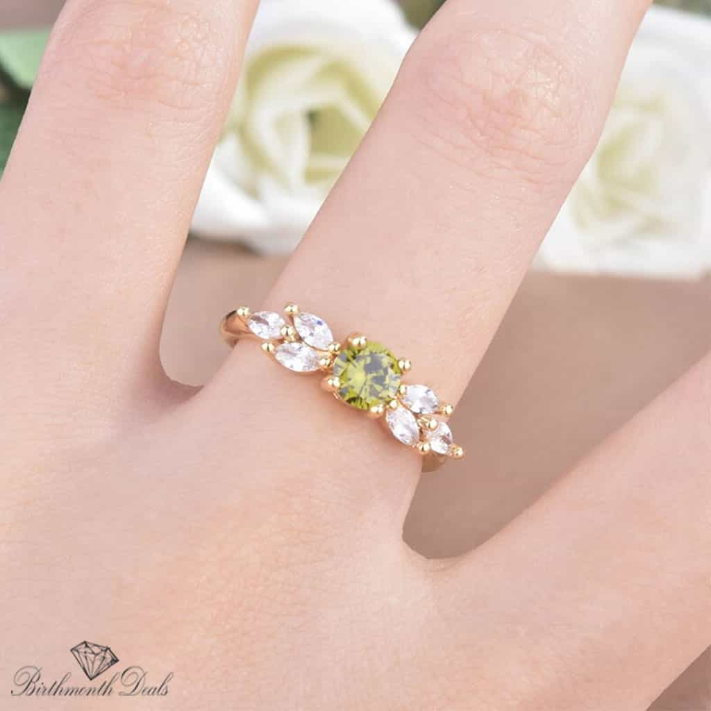 August Peridot Birthstone Ring - Birthmonth Deals