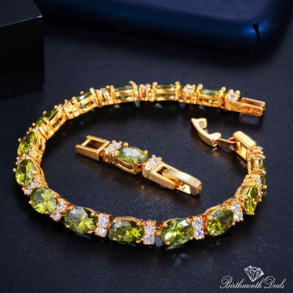 August Peridot Birthstone Bracelet - Birthmonth Deals