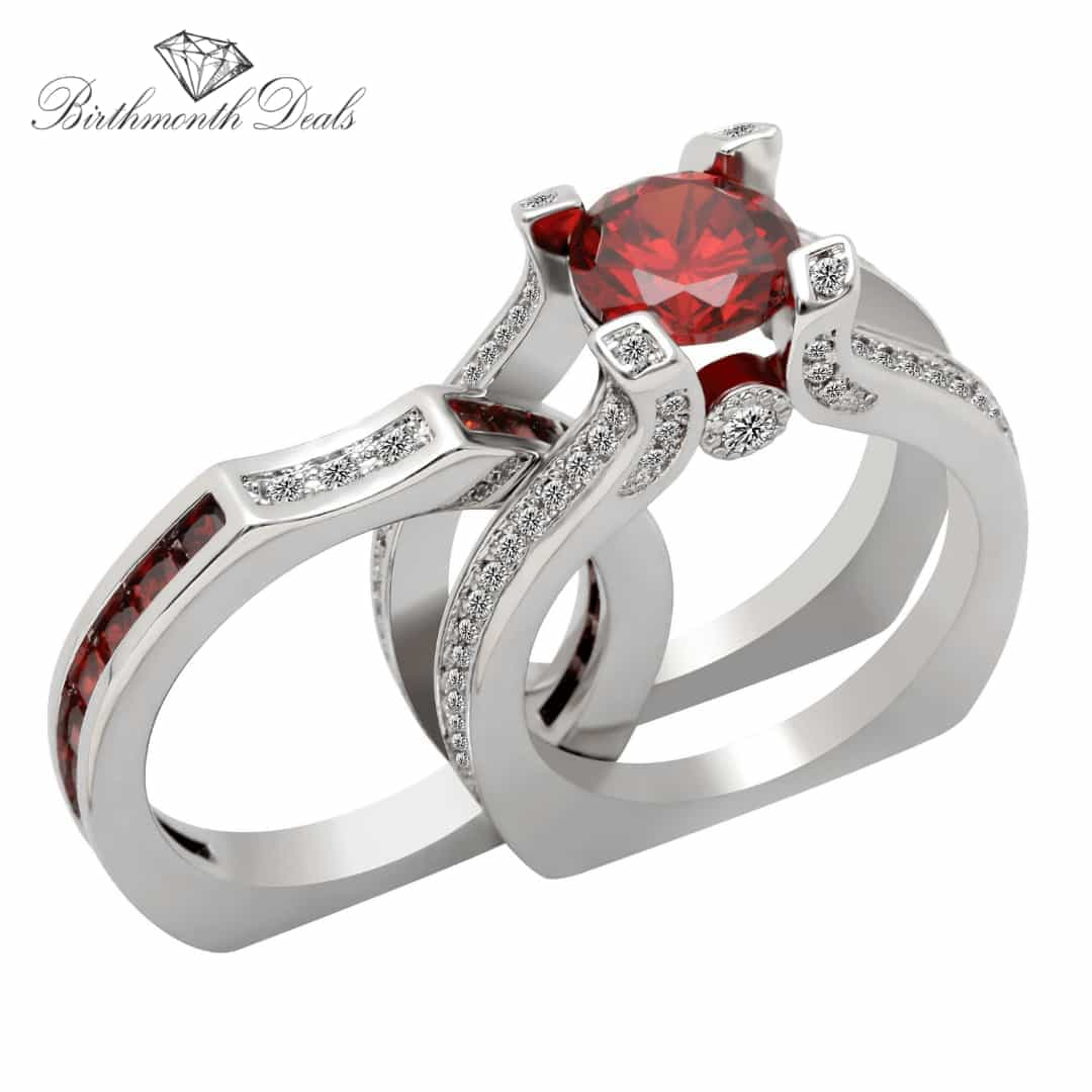 July Ruby Birthstone Stacking Ring - Birthmonth Deals