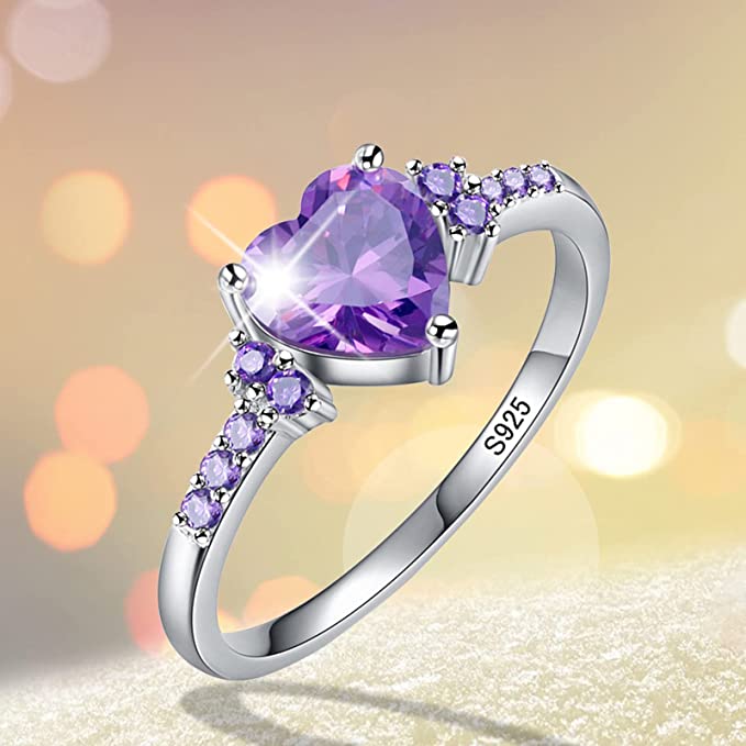 February Amethyst Birthstone Ring - Birthmonth Deals