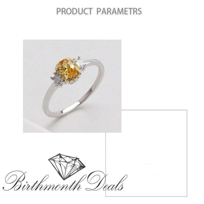 November Citrine Birthstone Ring - Birthmonth Deals