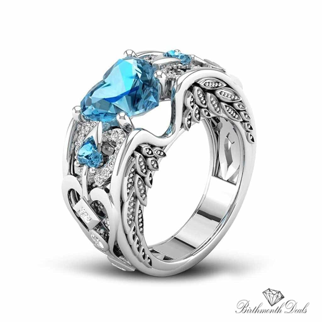 March Aquamarine Birthstone Ring - Birthmonth Deals