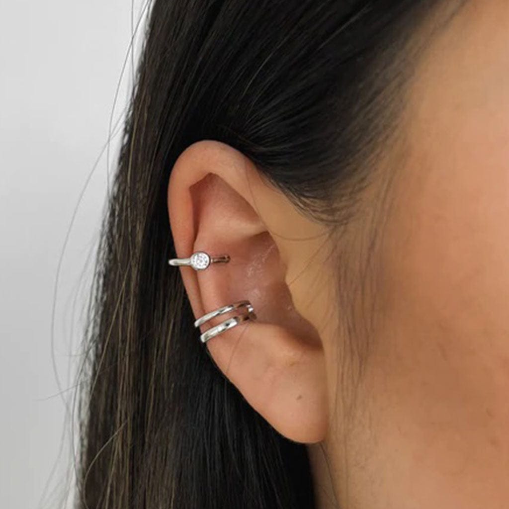 Olivia Ear Cuff Set - Silver - Birthmonth Deals