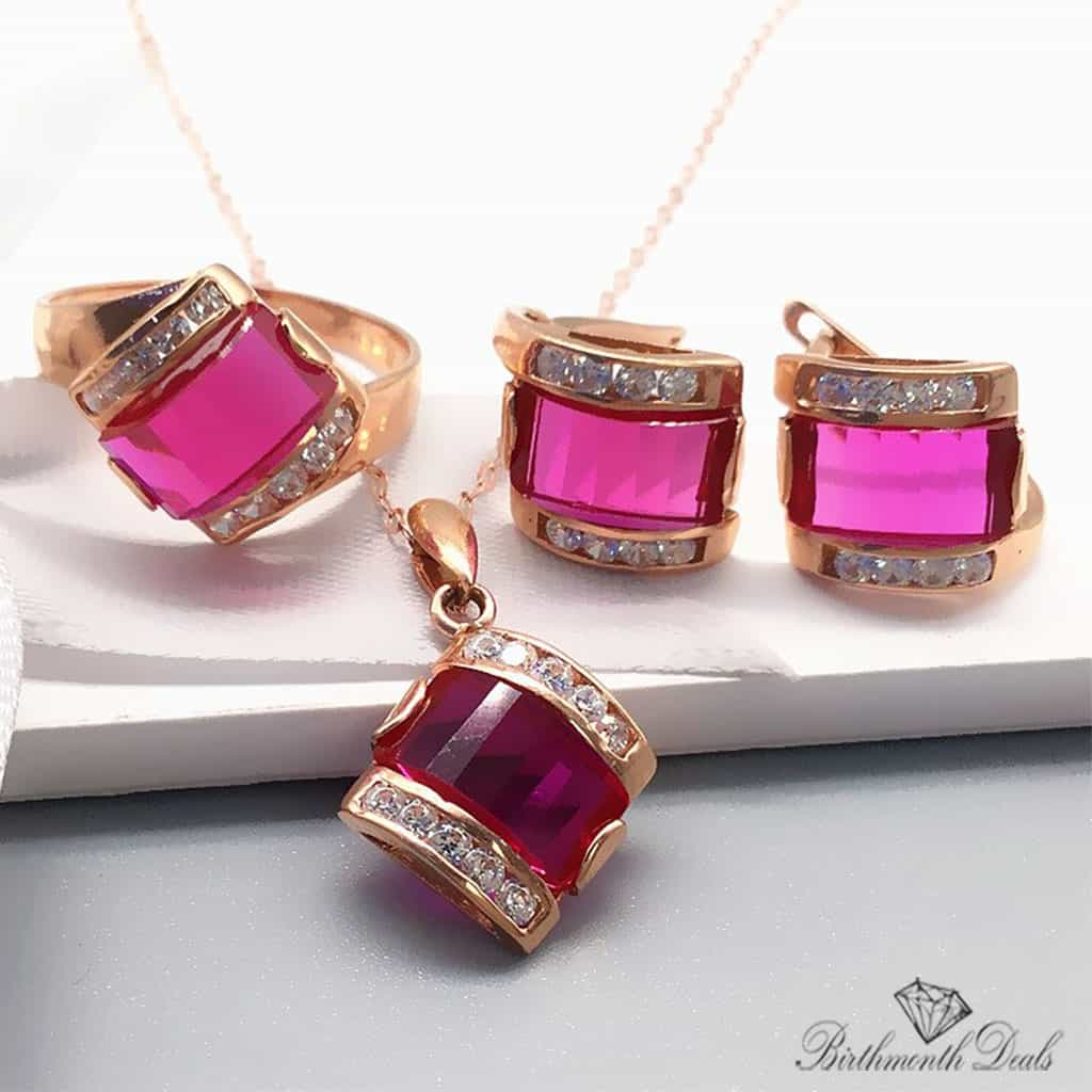 July Ruby Birthstone Jewelry Set - Birthmonth Deals