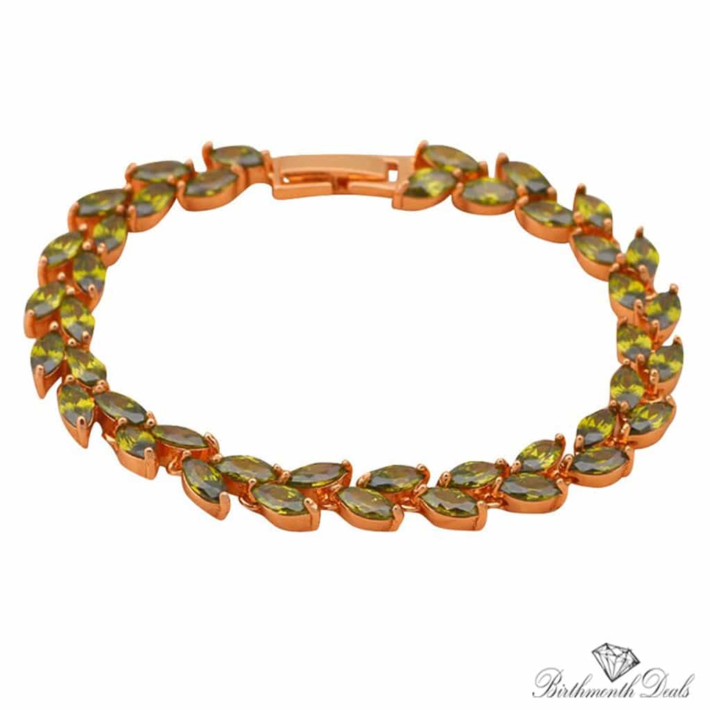 August Peridot Birthstone Bracelet - Birthmonth Deals