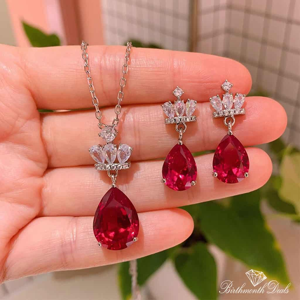 July Ruby Birthstone Jewelry Set - Birthmonth Deals