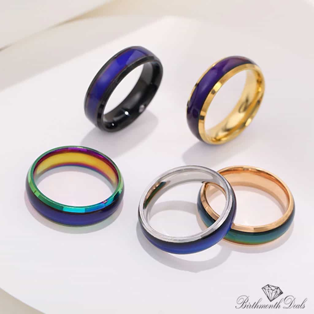 Stainless Steel Mood Ring Collection - Birthmonth Deals