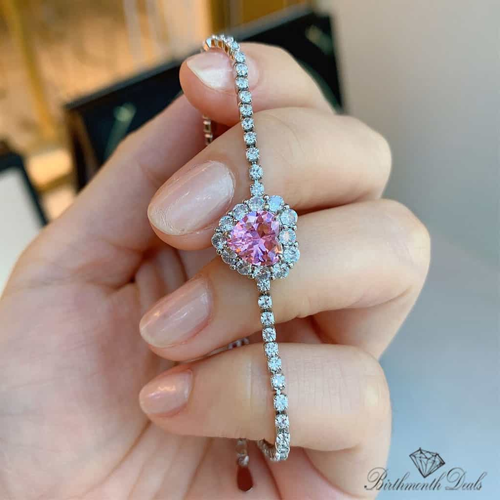 October Pink Tourmaline Birthstone Bracelet - Birthmonth Deals