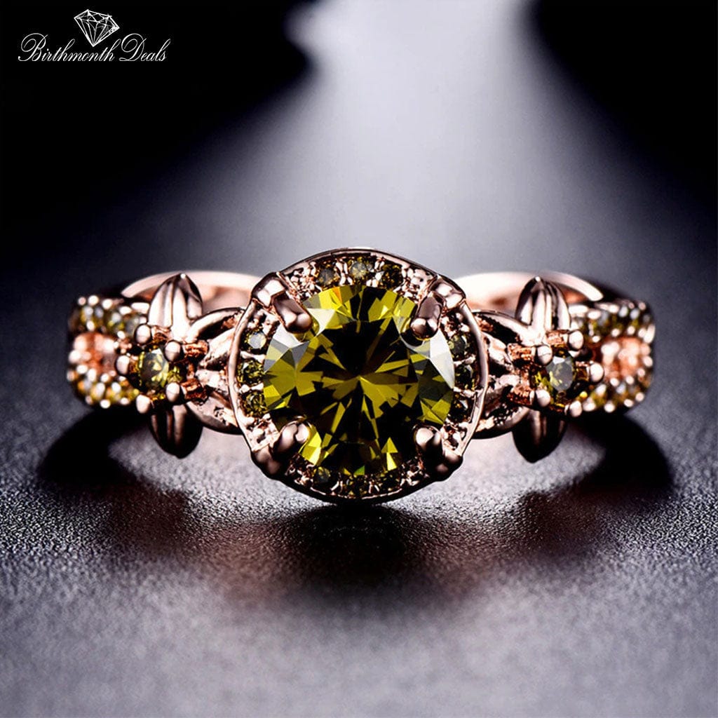 August Peridot Birthstone Ring - Birthmonth Deals