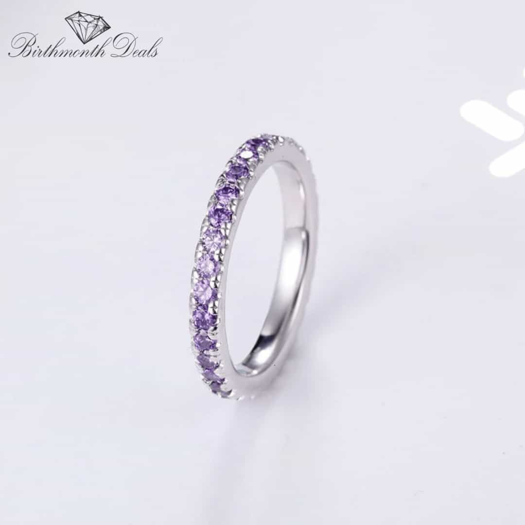 February Amethyst Birthstone Ring - Birthmonth Deals