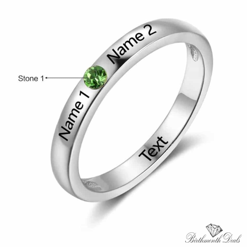 Personalized Sterling Silver Engravable Ring - Birthmonth Deals