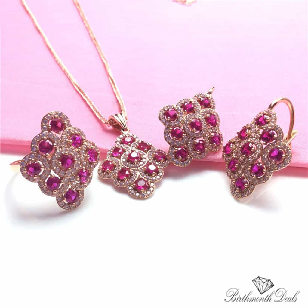 July Ruby Birthstone Jewelry Set - Birthmonth Deals