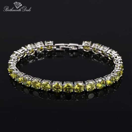 August Peridot Birthstone Bracelet - Birthmonth Deals