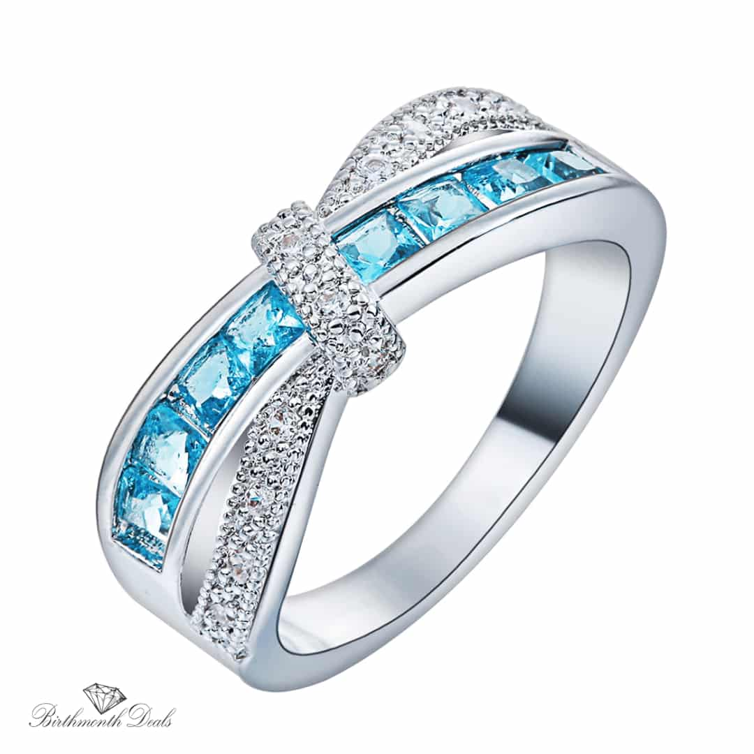 March Aquamarine Birthstone Ring - Birthmonth Deals