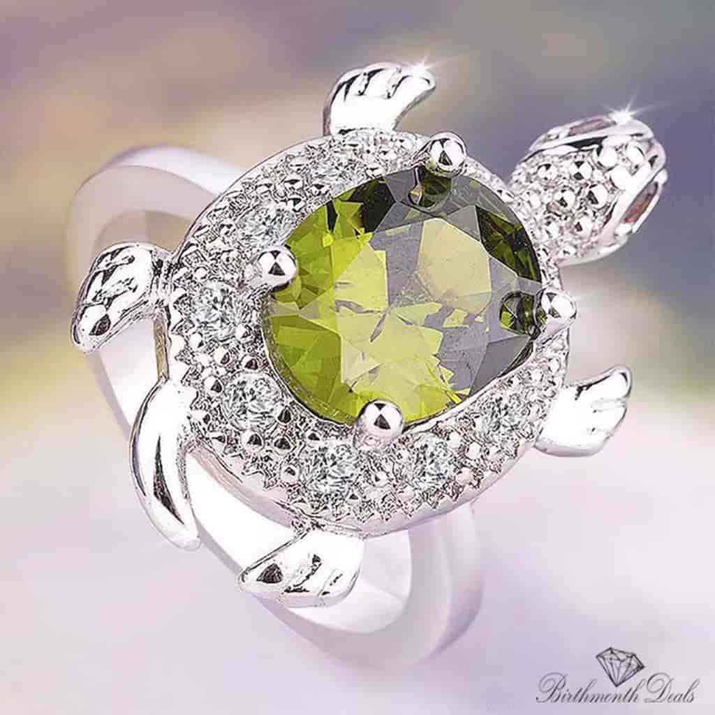 August Peridot Birthstone Ring - Birthmonth Deals