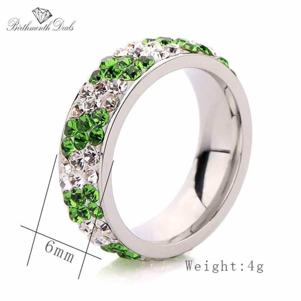 August Peridot Birthstone Ring - Birthmonth Deals