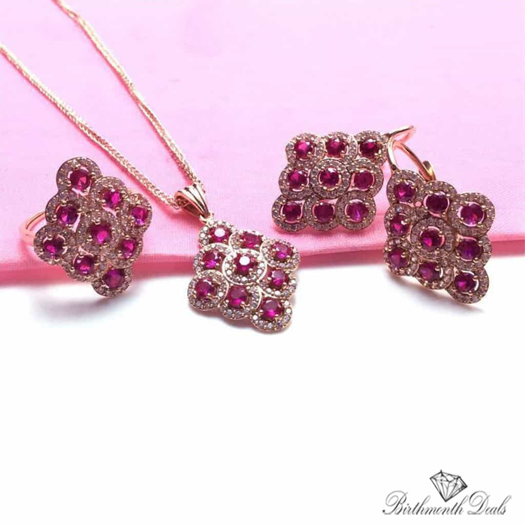 July Ruby Birthstone Jewelry Set - Birthmonth Deals