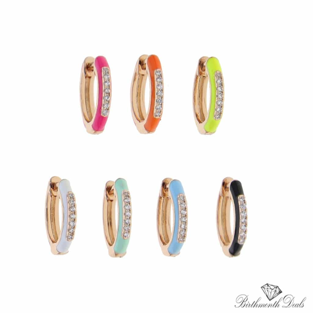 6pc - Enamel Stacking Earring Set - Birthmonth Deals