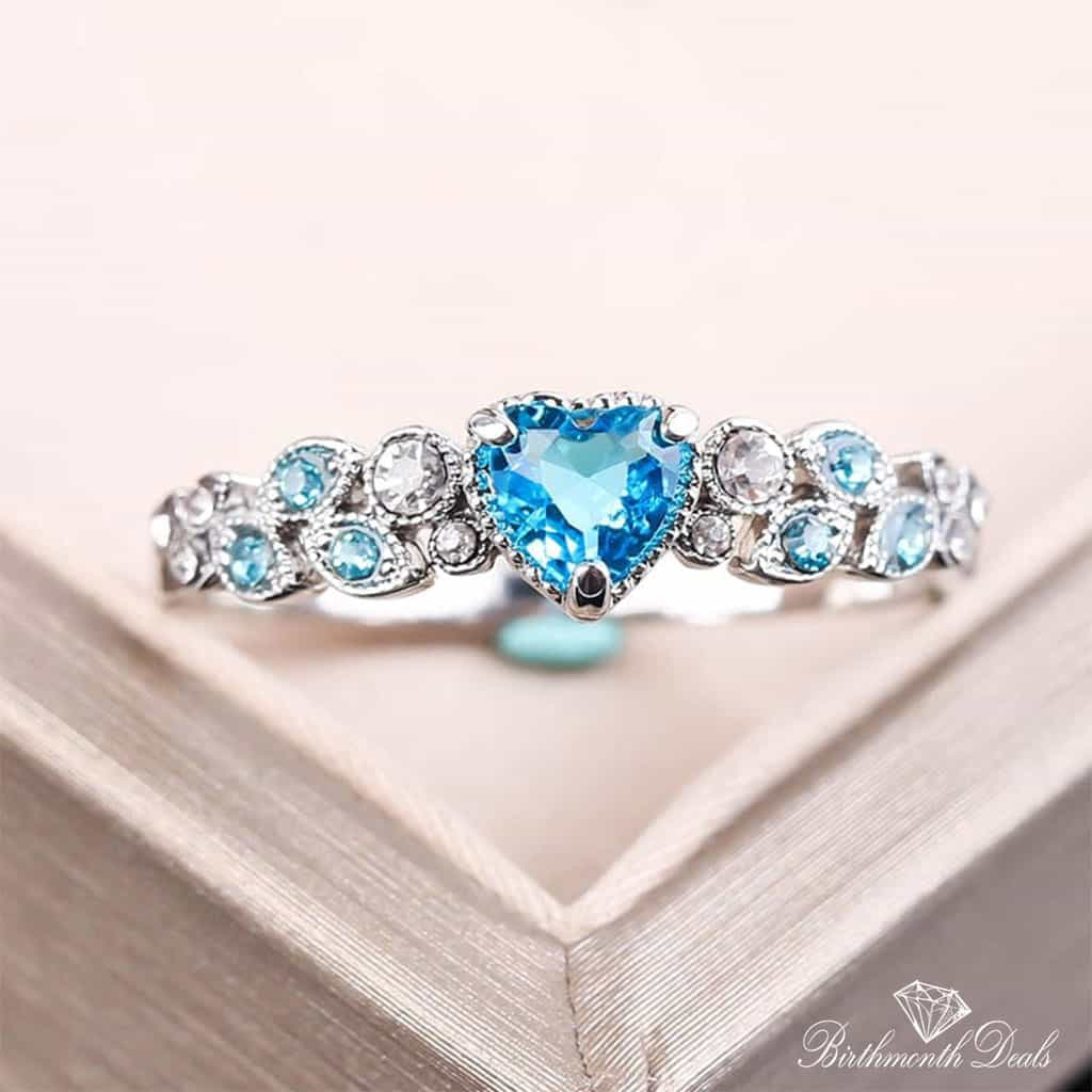 March Aquamarine Birthstone Ring - Birthmonth Deals