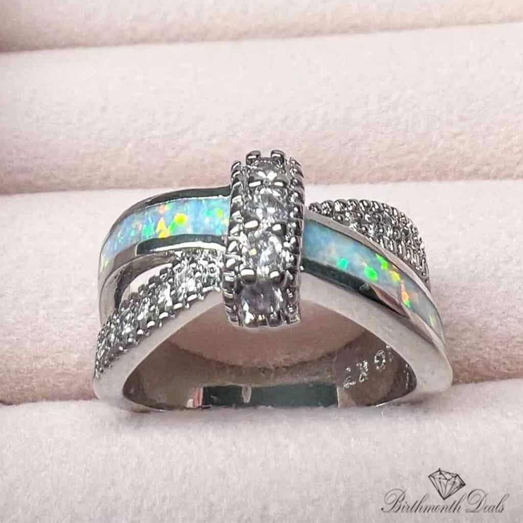 October Opal Birthstone Ring - Birthmonth Deals