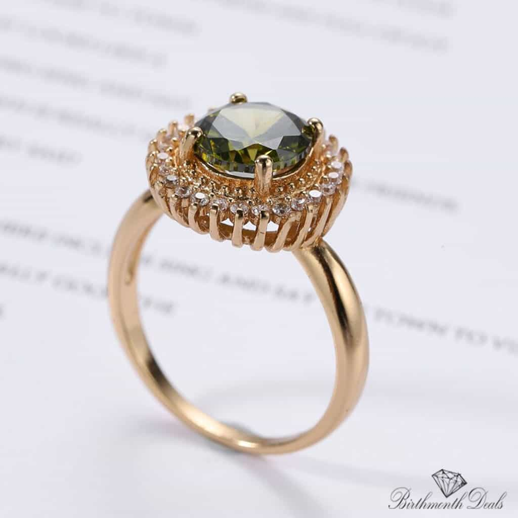 August Peridot Birthstone Ring - Birthmonth Deals