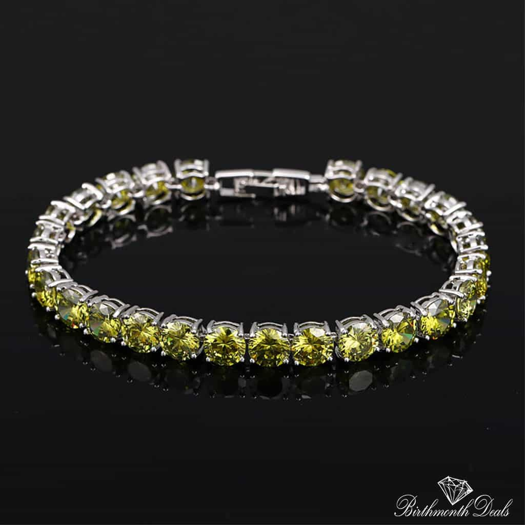 August Peridot Birthstone Bracelet - Birthmonth Deals