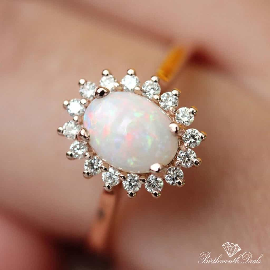 October Opal Birthstone Ring - Birthmonth Deals