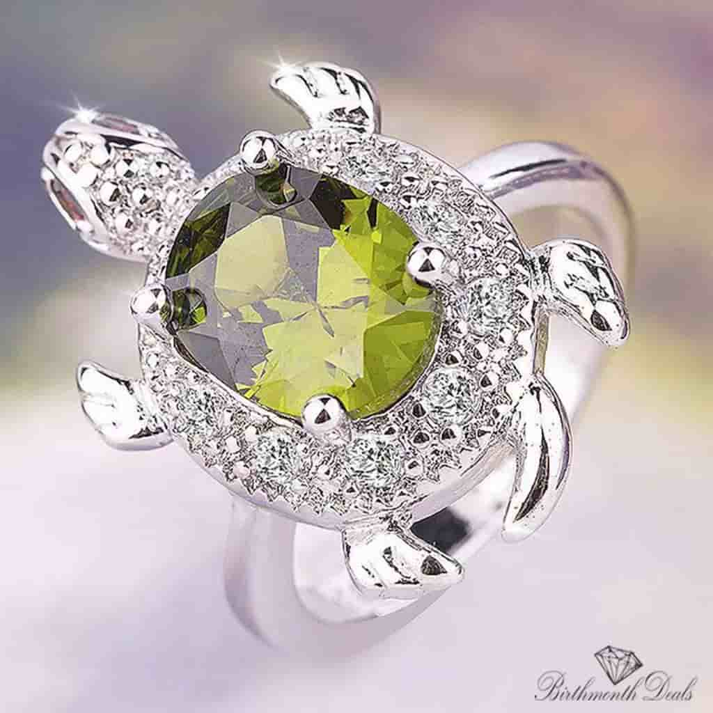 August Peridot Birthstone Ring - Birthmonth Deals