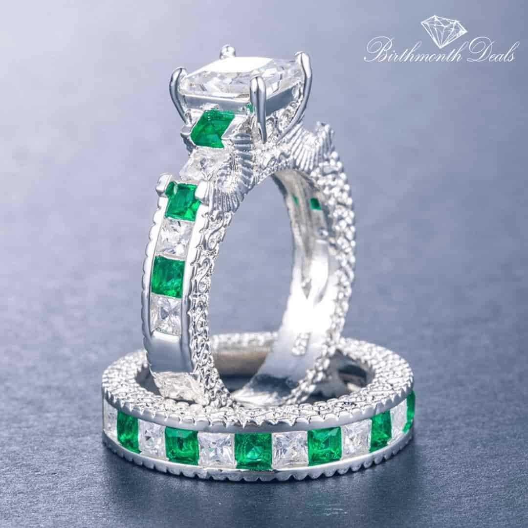 May Emerald Birthstone Stacking Ring - Birthmonth Deals