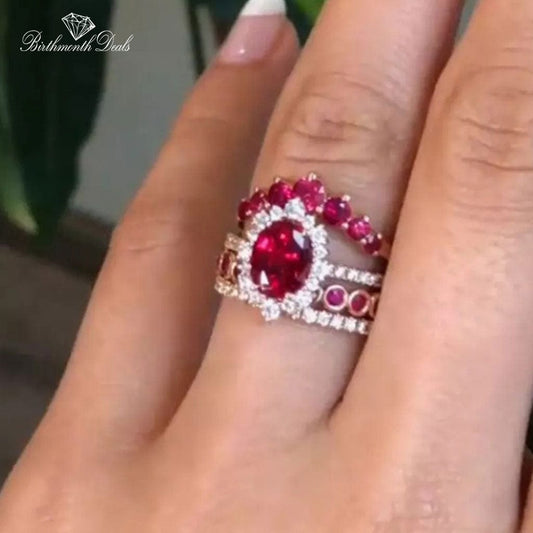 July Ruby Birthstone Stacking Ring - Birthmonth Deals