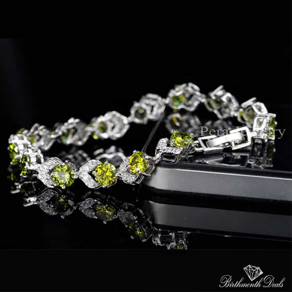 August Peridot Birthstone Bracelet - Birthmonth Deals