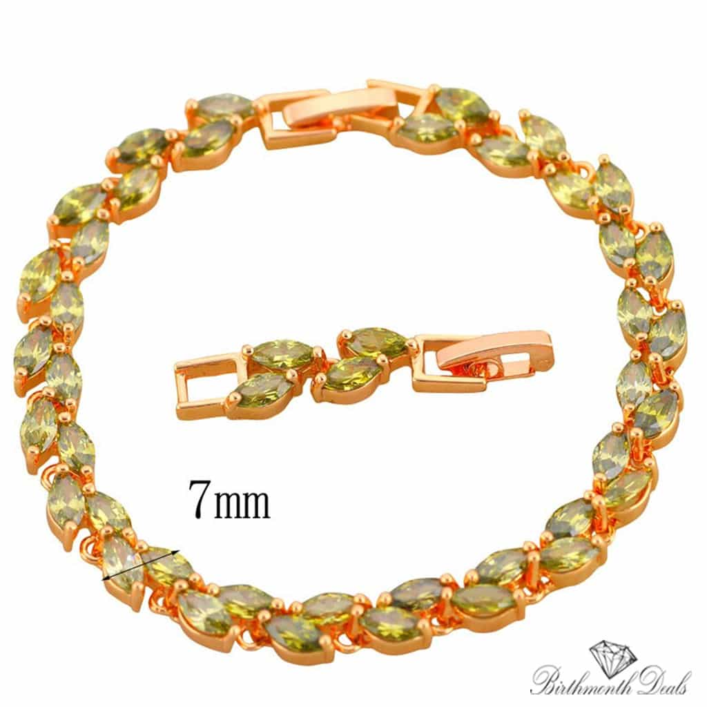 August Peridot Birthstone Bracelet - Birthmonth Deals