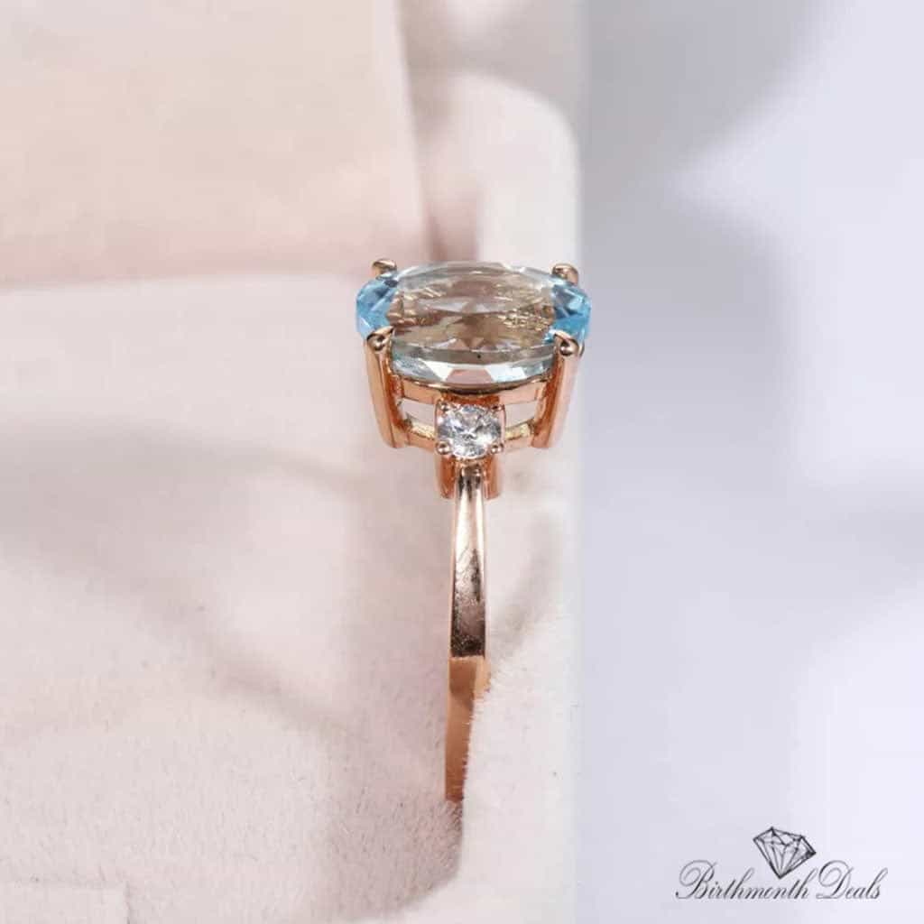 March Aquamarine Birthstone Ring - Birthmonth Deals