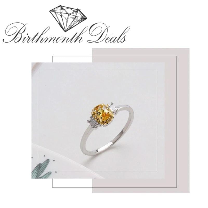 November Citrine Birthstone Ring - Birthmonth Deals