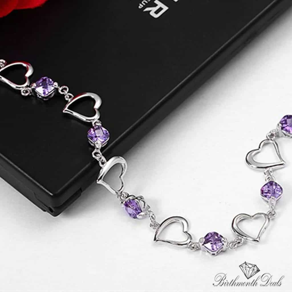 February Amethyst Birthstone Bracelet - Birthmonth Deals