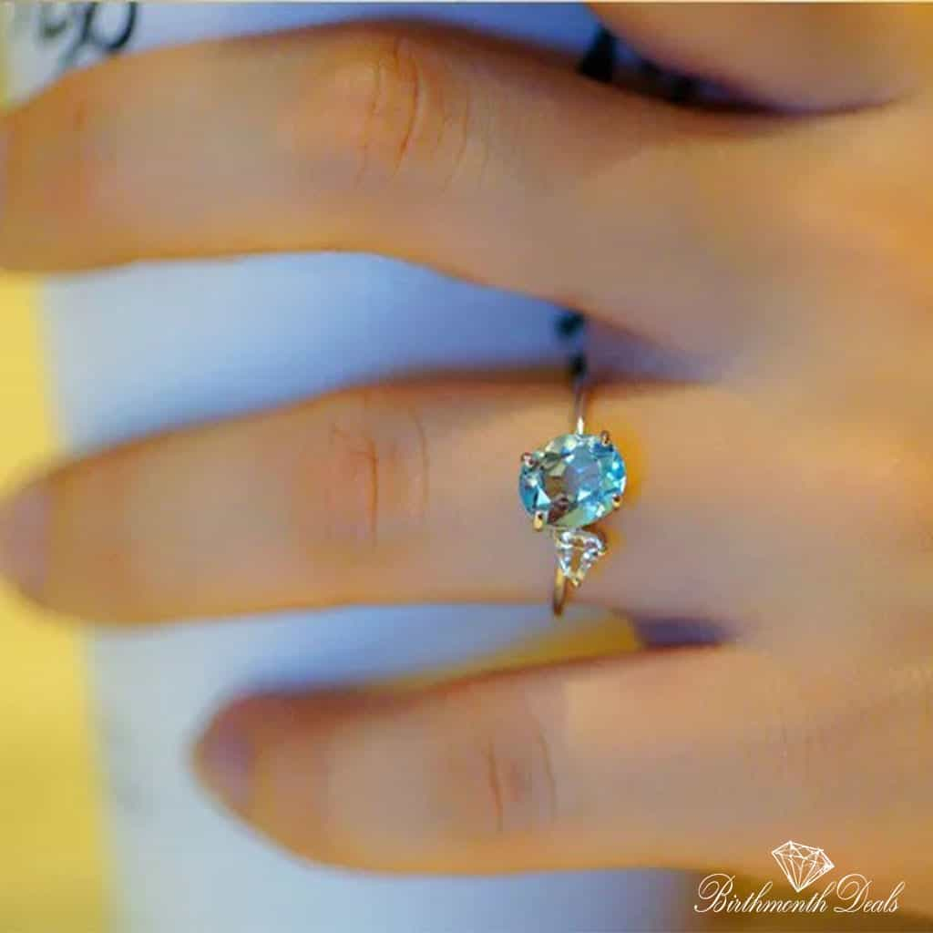 March Aquamarine Birthstone Ring - Birthmonth Deals